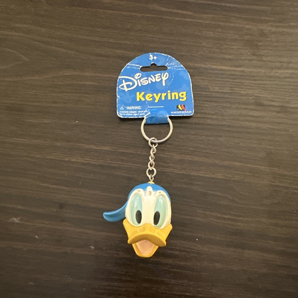 Vindage Disney Parks Icon Donald Duck Face Sculpt Domed Keyring As Condition